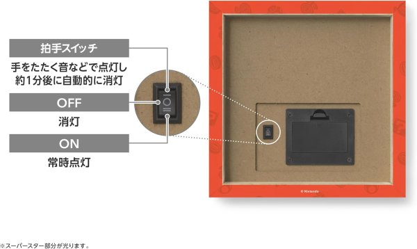 画像3: スーパーマリオ　光るキャンバスアート×ギフトボックス（スーパースター）【新品】 (3)